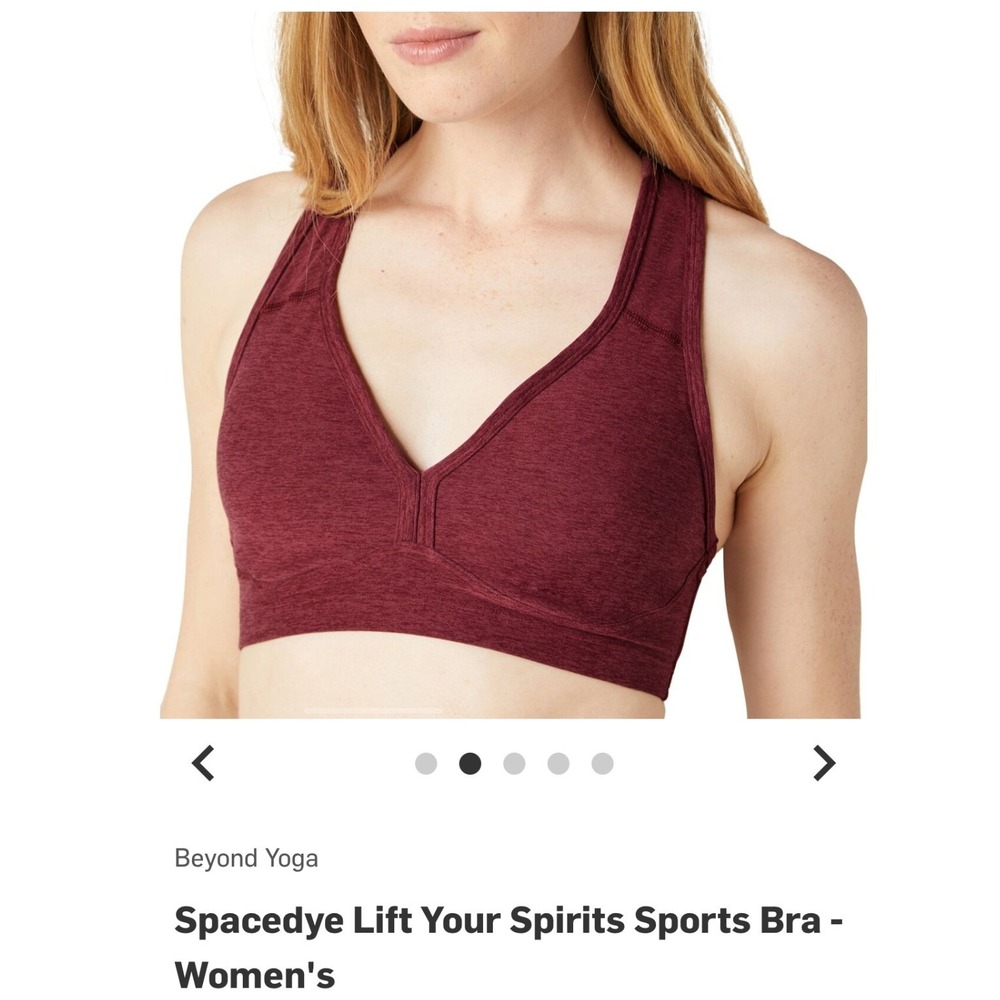 NEW Beyond Yoga Spacedye Lift Your Spirits Sports Bra Medium Racerback V-Neck